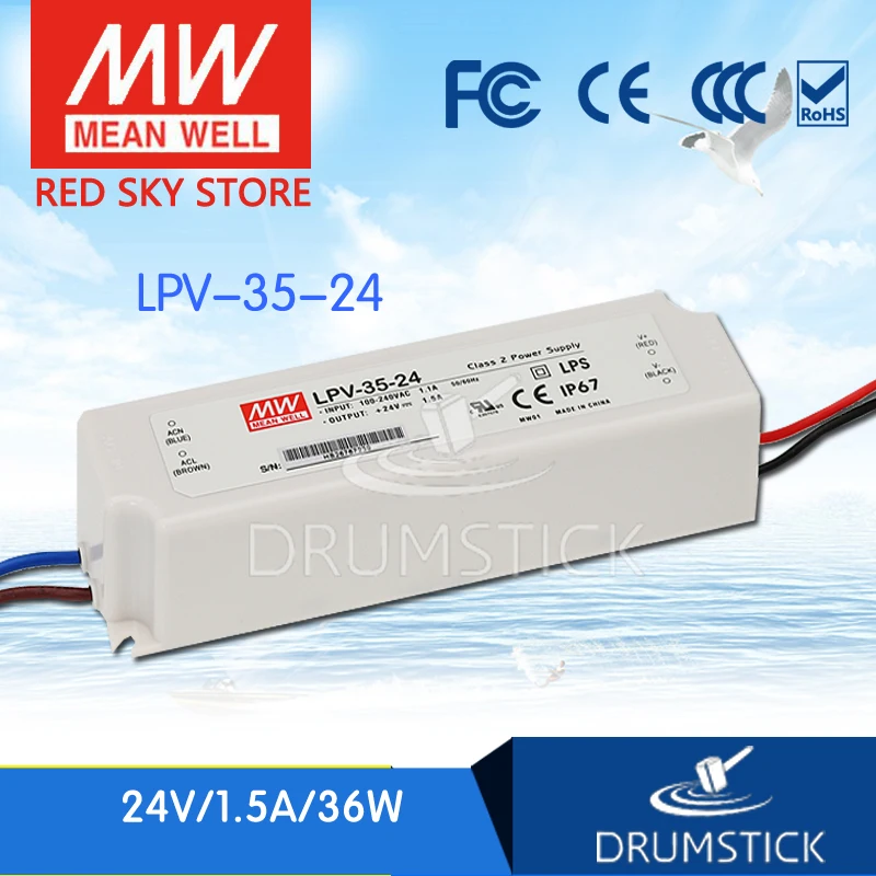 

Steady MEAN WELL LPV-35-24 24V 1.5A meanwell LPV-35 24V 36W Single Output LED Switching Power Supply