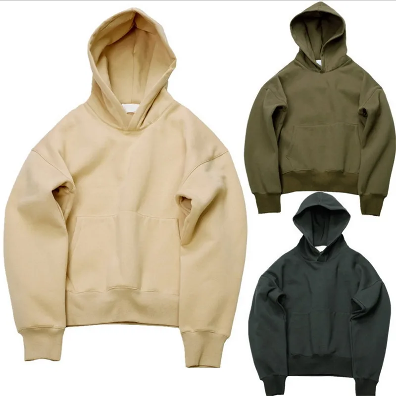 Толстовка Kanye мужская с капюшоном однотонный пуловер Swag модное худи в стиле