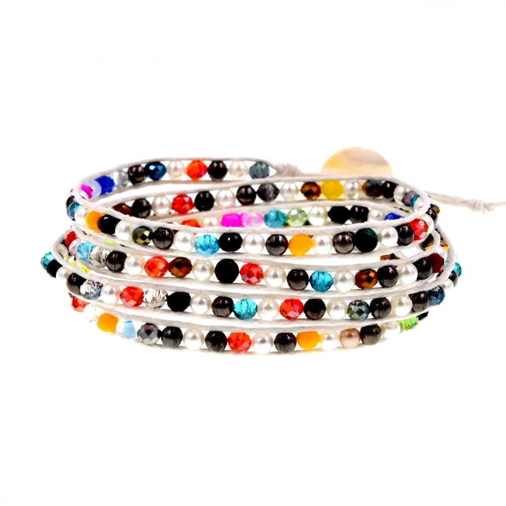 Разноцветный браслет с кристаллами 4 мм круглых браслета-манжеты для женщин