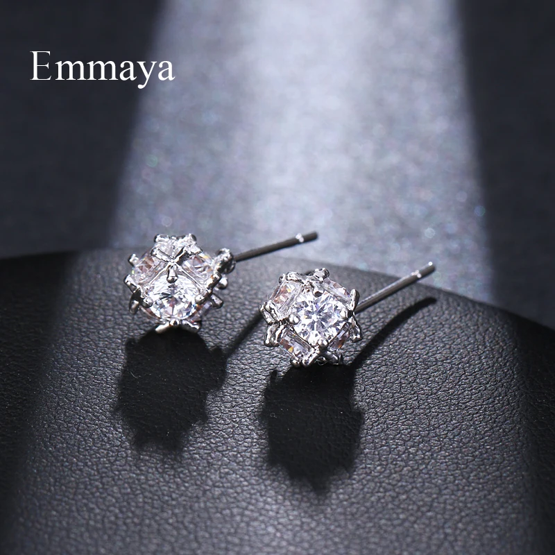 Серьги Emmaya небольшие Асимметричные женские простые ювелирные украшения с белыми