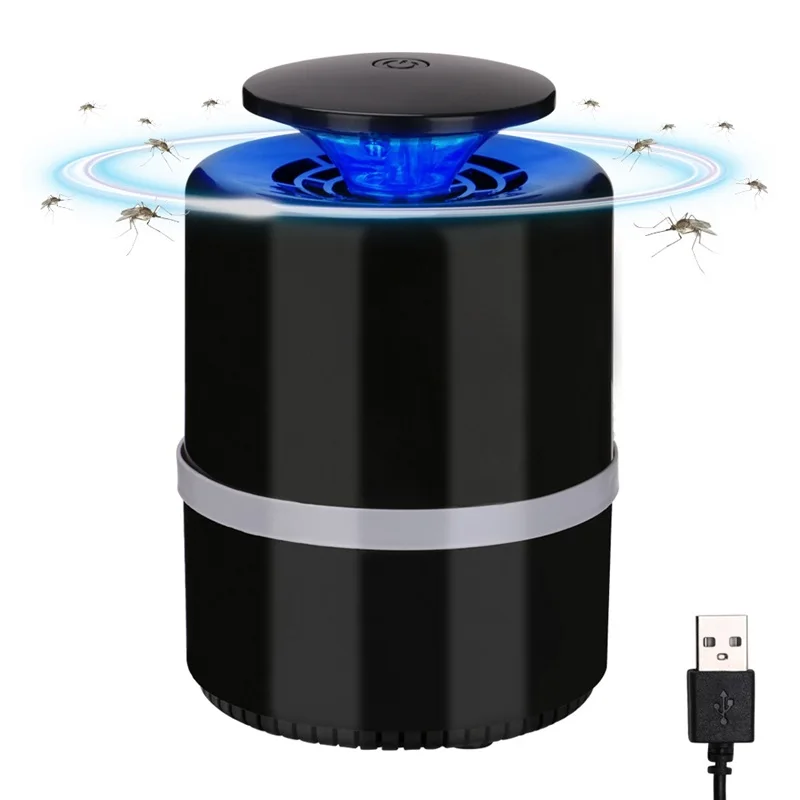 Черный Инсектицидная лампа Электроника usb анти-ловушка для комаров светодиодный ночной Светильник лампы Жук ловушка для насекомых Zapper убийца светильник s отпугиватель вредителей - Цвет: Черный