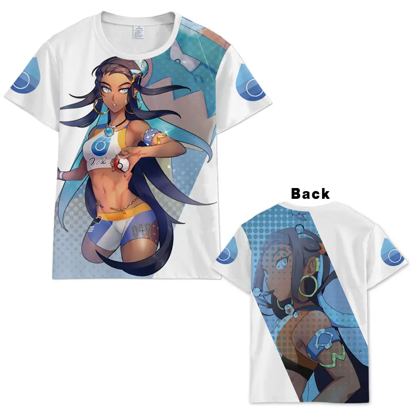 Hot Japanese Anime Pokemon Nessa Lu Lina T-shirt Men Women Short Sleeve Summer Cosplay Costumes Tops Unisex t shirt | Мужская одежда