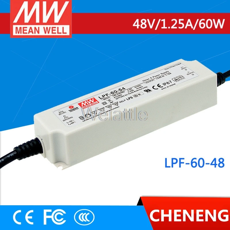 

MEAN WELL оригинальный LPF-60-48 48В 1.25а meanwell LPF-60 48В 60Вт одиночный выход LED Импульсный источник питания