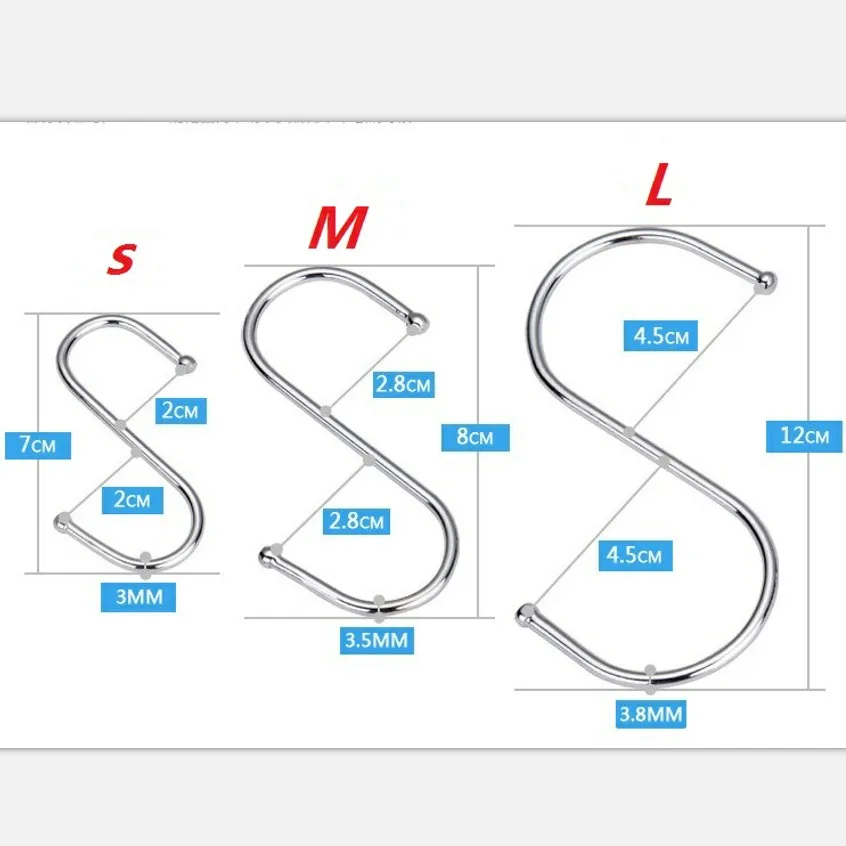 10 шт. S образный крючок из нержавеющей стали|Крючки и направляющие| |