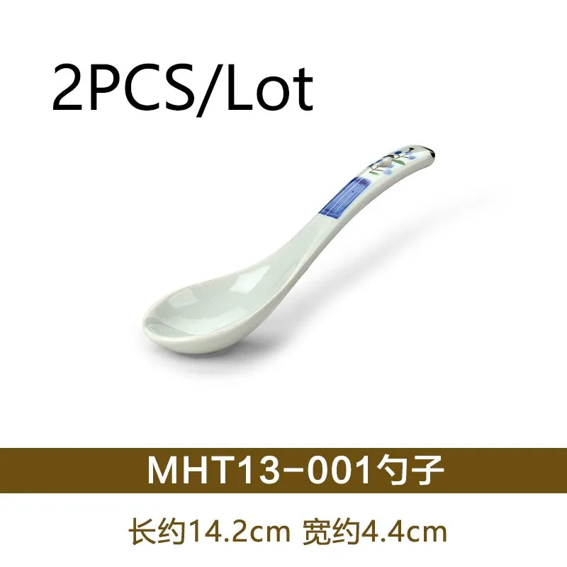 M 2pcs 2 шт./лот китайский Стиль ложка Керамика подглазурная Винтаж ложки ручка столовая посуда Аксессуары для посуды Кухня инструмент - Цвет: M 2pcs
