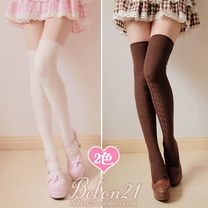 Милые чулки принцессы в стиле &quotЛолита&quot осенне зимние теплые хлопковые выше