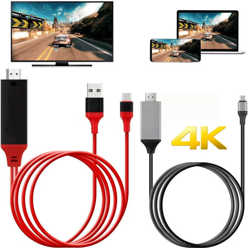 4K Тип C телефон к телевизору HDMI кабель адаптер USB C видео ссылка для MacBook Google Chromebook Pixel samsung galaxy S8 S9 S10 S10e