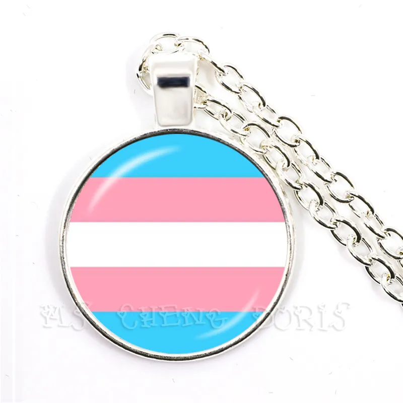 ЛГБТ ожерелье Би Прайд 25 мм стеклянный купон геев гордыня Радужный Флаг Фото