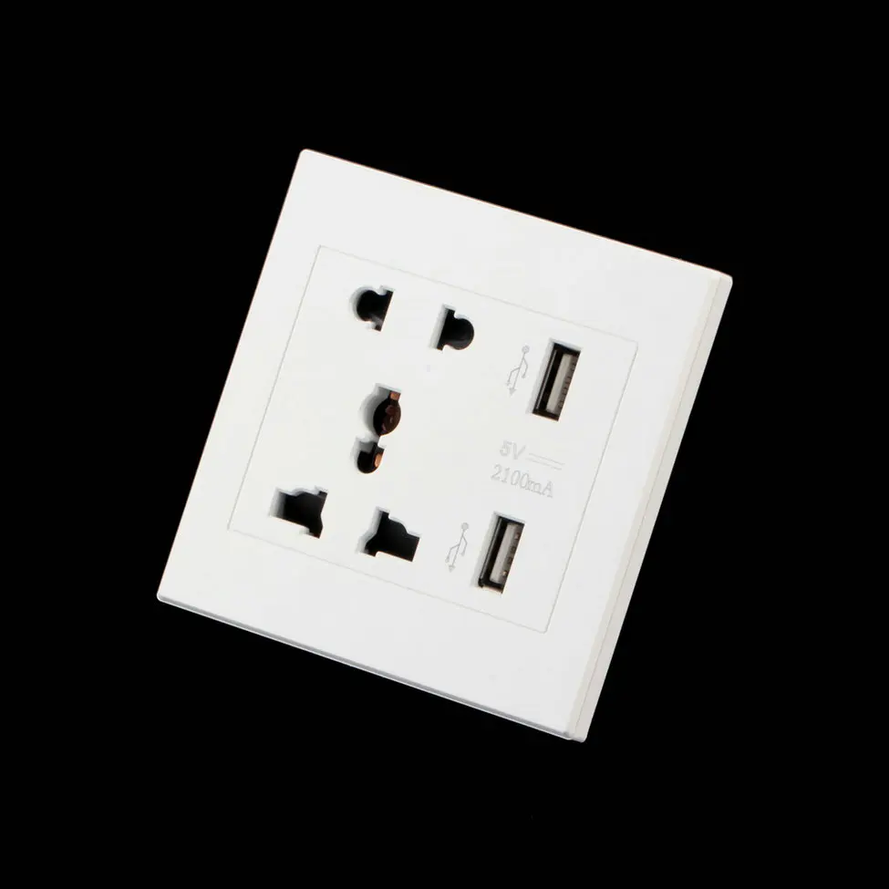 Двойной USB порт электрическое настенное зарядное устройство док станция розетка