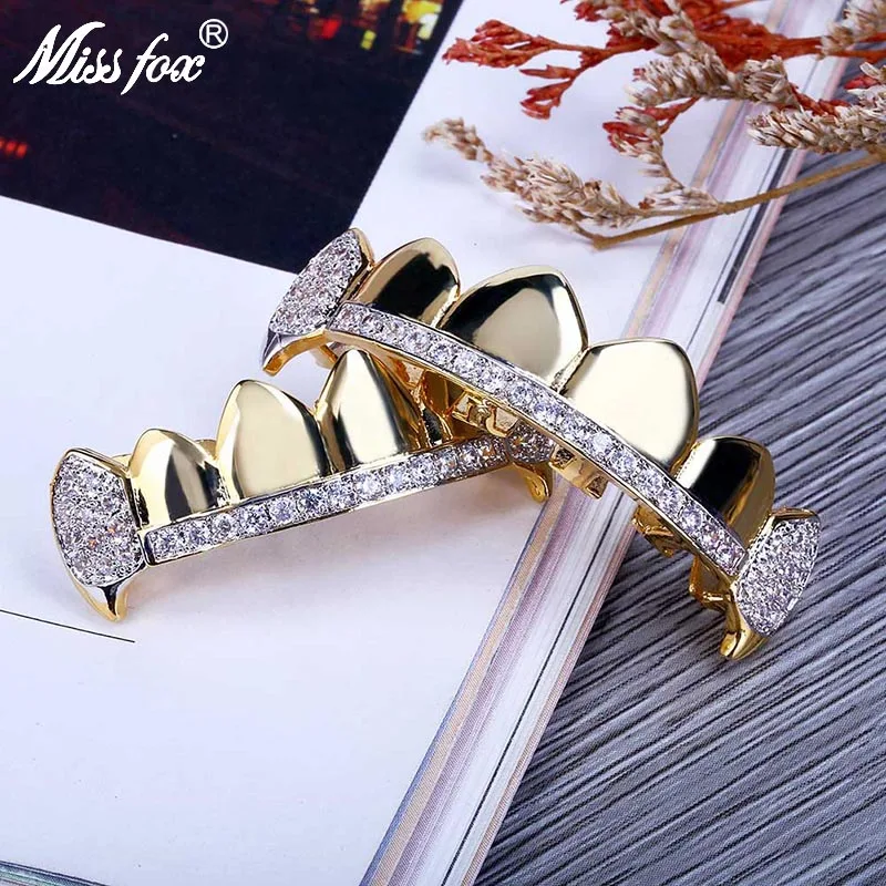 Набор инструментов missfox grillz в стиле хип хоп покрытый 18 К золотом и платиной с
