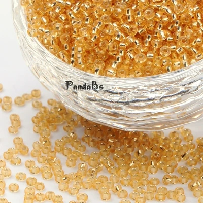 PaleGoldenrod 100 г Серебристые 11/0 круглые прозрачные стеклянные бусины для изготовления ювелирных изделий своими руками 2x1,5 мм отверстие: 0,3 мм 6000 шт/50 г - Цвет: PaleGoldenrod