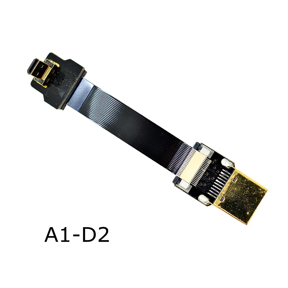 Плоский HDMI кабель для мультикоптера и аэрофотосъемки 5 100 см адаптер типа D FPV Micro