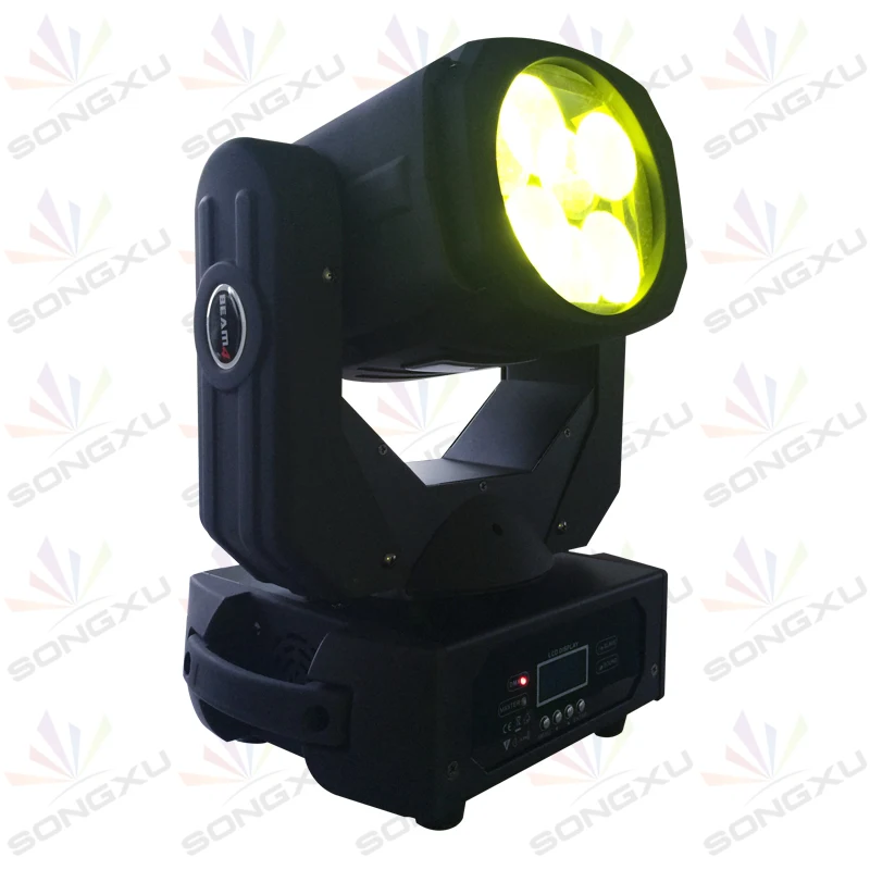SONGXU 2 pieces 4x25W Colorful 9/15CH 130W LED Super Beam Moving Head Light With 2IN1 Flight case Packing /SX-MH0425 | Лампы и
