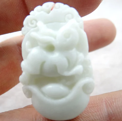 Натуральная искусственная китайская статуя кролика ручной работы амулет кулон