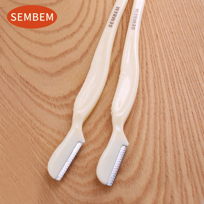 SEMBEM триммер для бровей, 2 шт., профессиональная Женская бритва для макияжа, безопасный нож для удаления волос на лице, лезвие для бровей из нержавеющей стали, триммер