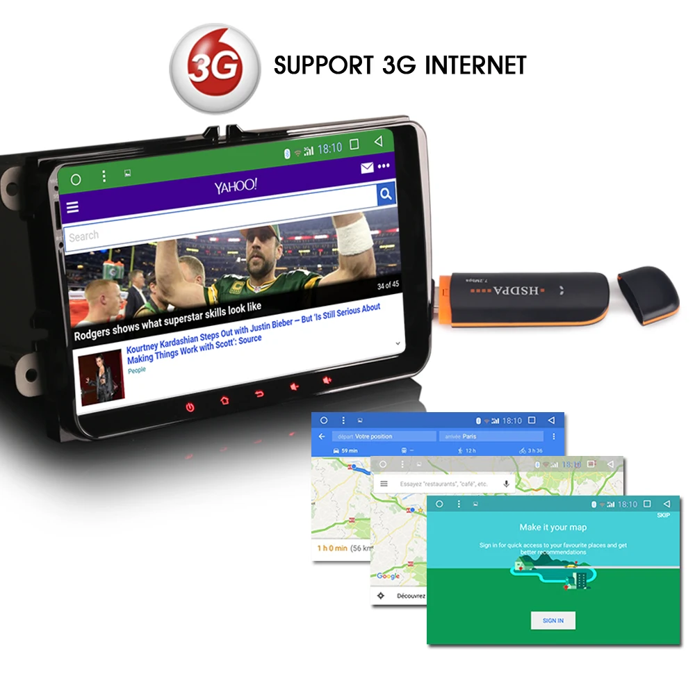 Android 7.1.2 Car GPS Radio For VW Sharan Amarok Scirocco Polo V 6R Autoradio DAB+Wifi Navi RDS Bluetooth CAM-IN AUX | Автомобили и
