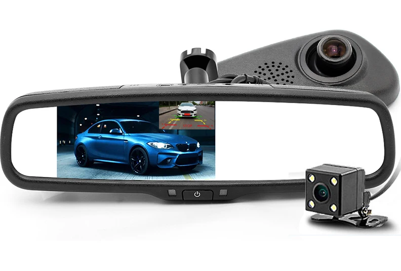 GreenYi кронштейн Full 1080P Автомобильная камера DVR двойной объектив зеркало заднего вида видео регистратор FHD 1080P Автомобильный видеорегистратор зеркало