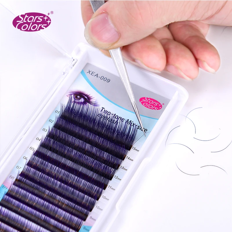 Накладные ресницы зеленого/фиолетового/розового/синего/коричневого/красного