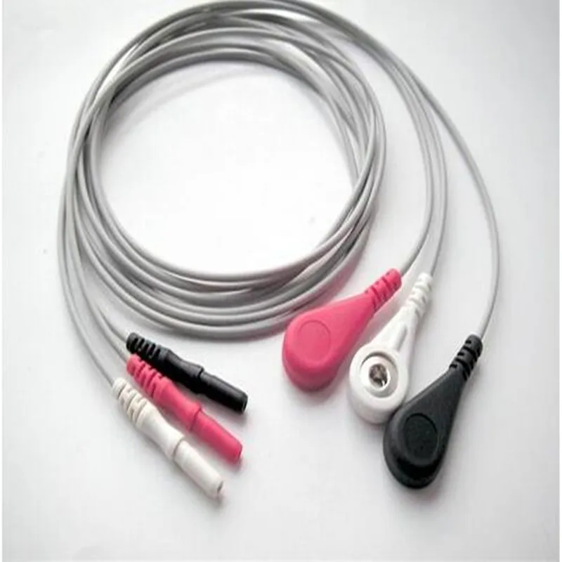 Бесплатная доставка AAAMI holter рекордер ECG leadwire 3 провода Snap AHA D1.5 to 4 0 Holter кабели для