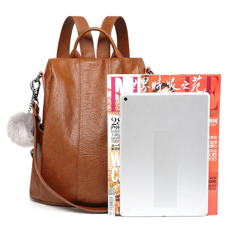 Женский рюкзак из натуральной кожи Вместительная дорожная сумка школьный ранец