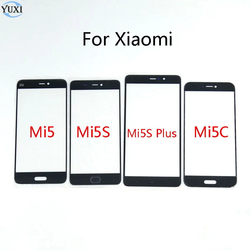 YuXi для Xiaomi mi 5 5C 5S Plus внешняя стеклянная линза запасная часть для mi 5 mi 5S Plus mi 5c сенсорный экран передняя стеклянная крышка