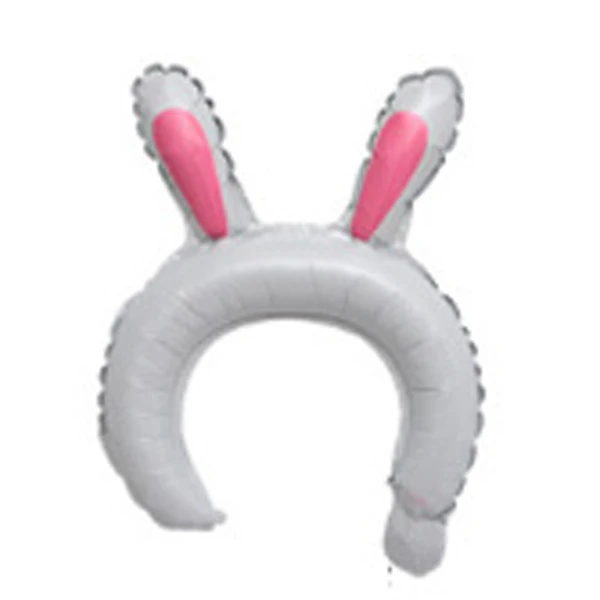 white rabbit Новая детская мультяшная повязка на голову в виде животного, воздушный шар из алюминиевой фольги, маленький подарок на день рождения, украшения для детских игрушек - Цвет: white rabbit