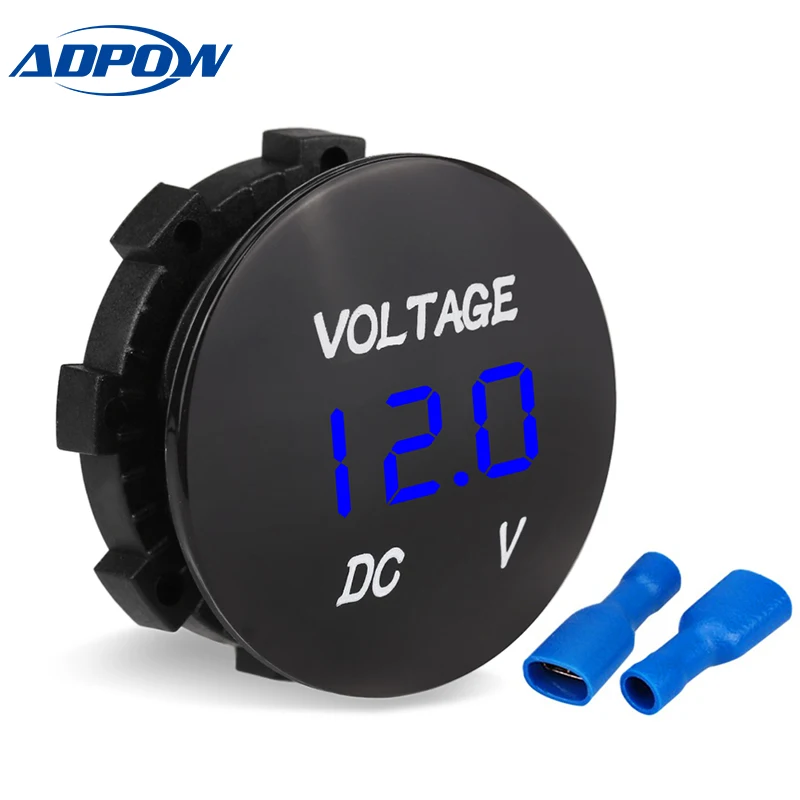 ADPOW водонепроницаемый DC 12V 24V Мотоцикл лодка автомобиль цифровой вольтметр