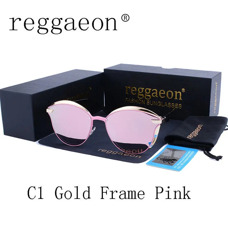 Женские солнцезащитные очки в металлической оправе Reggaeon поляризационные ретро