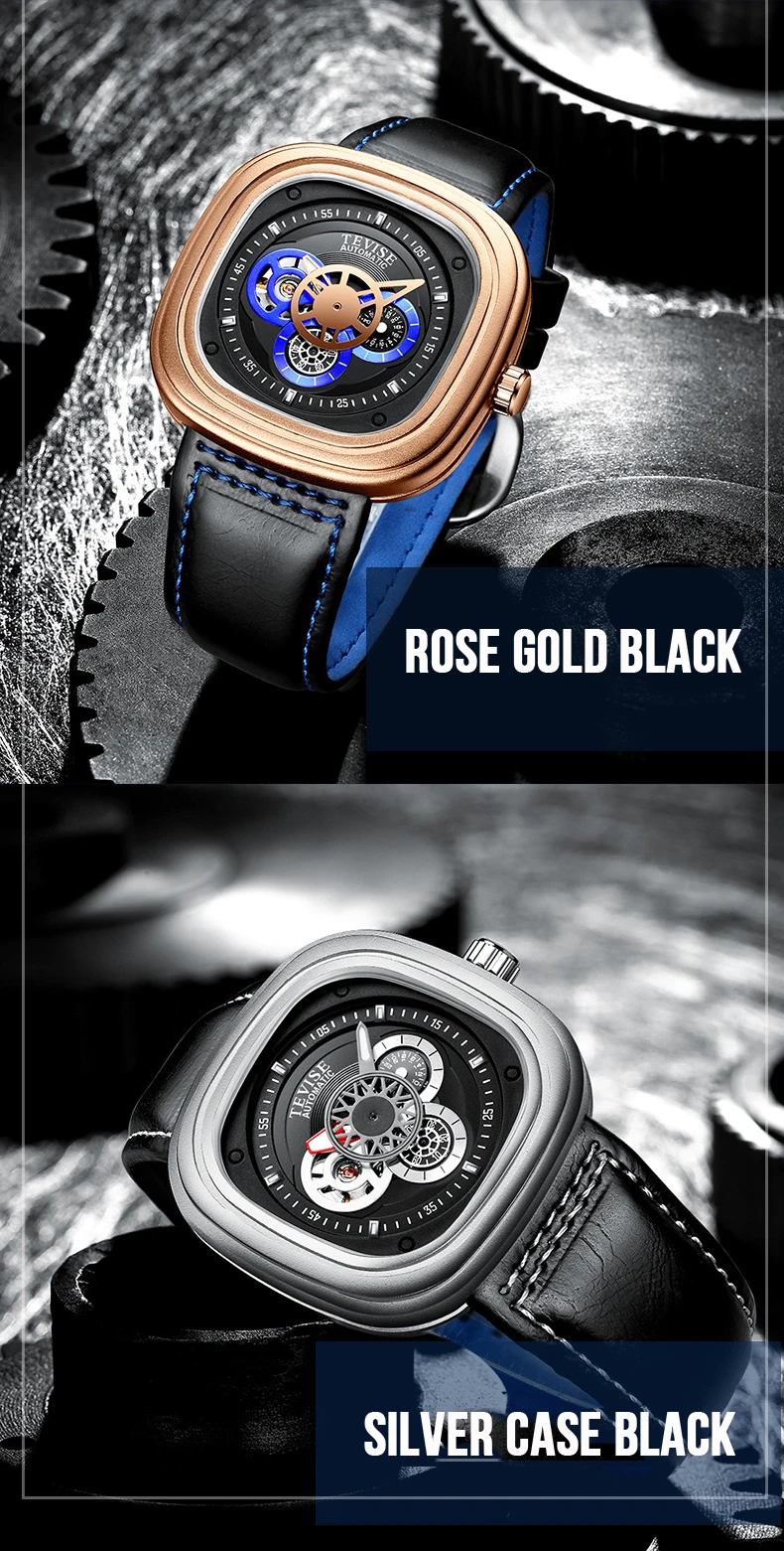 Tourbillon Мужские автоматические механические часы Montre Homme Топ бренд Tevise Бизнес Спортивные военные часы мужские наручные часы Relogio