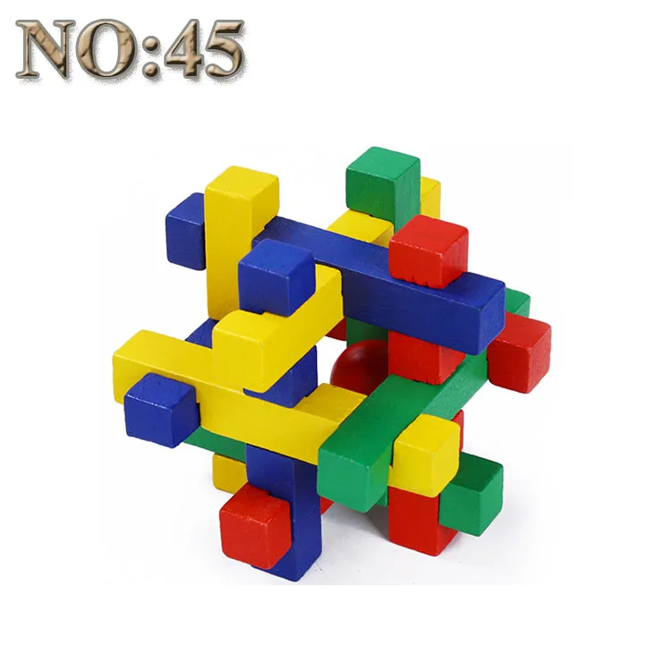 45 53 вида 3D деревянные игрушки-головоломки игра блокированный куб головоломка обучающая игрушка для детей Строительный набор блок модель 29-53 - Цвет: 45