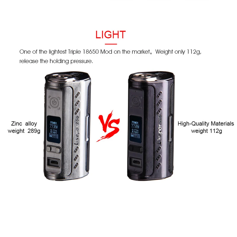 Аутентичные Yosta Livepor 256 коробка мод Вт тройной 18650 электронная сигарета vape mod TC VW APV E