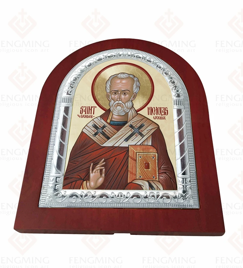 2016 религиозная Серебряная икона Свято nichol Wonderworker русская ортодоксальная Chruch