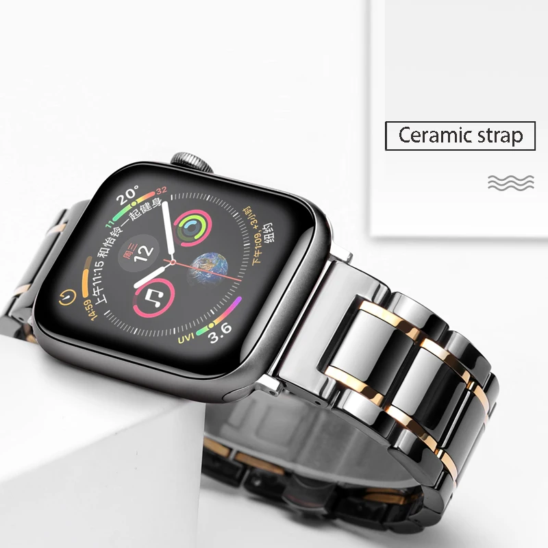 Керамический ремешок для Apple Watch 4 44 мм 40 мм ремешок для часов браслет для iwatch 3 2 1 38 мм 42 мм керамический ремешок для часов