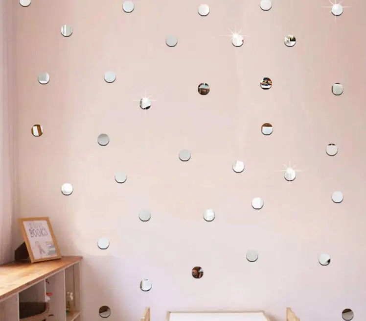 silver color Новое поступление, акриловые зеркальные настенные наклейки, круг, сделай сам, художественный Настенный декор, модный, серебряный, золотой цвет, круговой, для дома, 3D украшение - Цвет: silver color