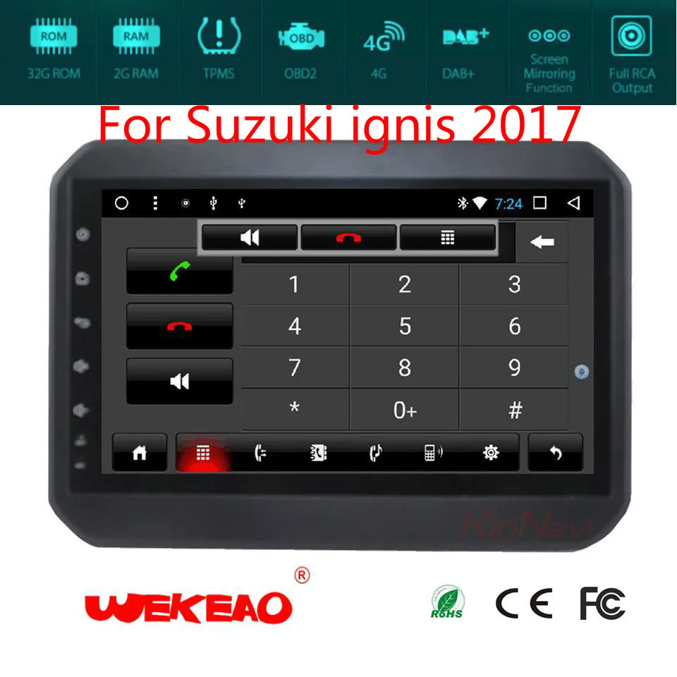 Wekeao 9 &quotCar Радио gps навигации PlayerFor Suzuki Ignis Поддержка Мультимедиа стерео аудио