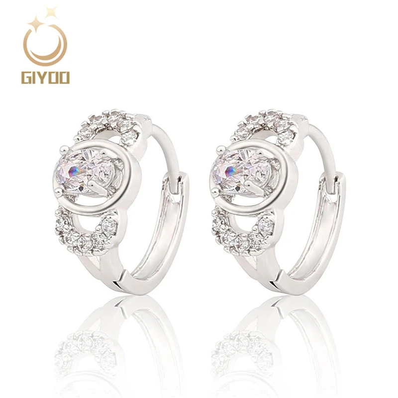 Giyoo Очаровательная Для женщин Серебряный тон уха Серьги кольца Diamater 19 мм|ear hoop