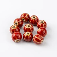 11 20pcs watermelon shape porcelain bead for jewelry making oblate wholesale specail ceramic beads hy419