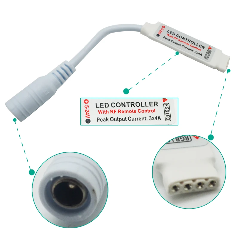 Dc12v 24v 3 канала 12a RF беспроводной мини rgb led пульт дистанционного управления для