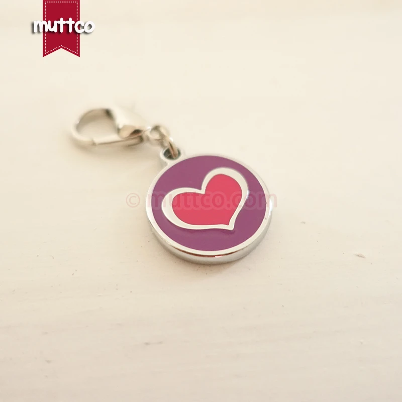 Лазерная гравировка 20 мм милая печать в форме сердца 2 цвета бирка для собаки