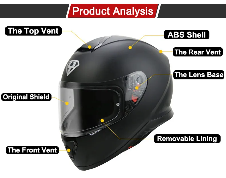 Vcoror полный уход за кожей лица moto rcycle шлем YOHE с внутренним солнцезащитным черным щитом moto rbike шлем YH 976 изготовлен из ABS полное покрытие moto шлем