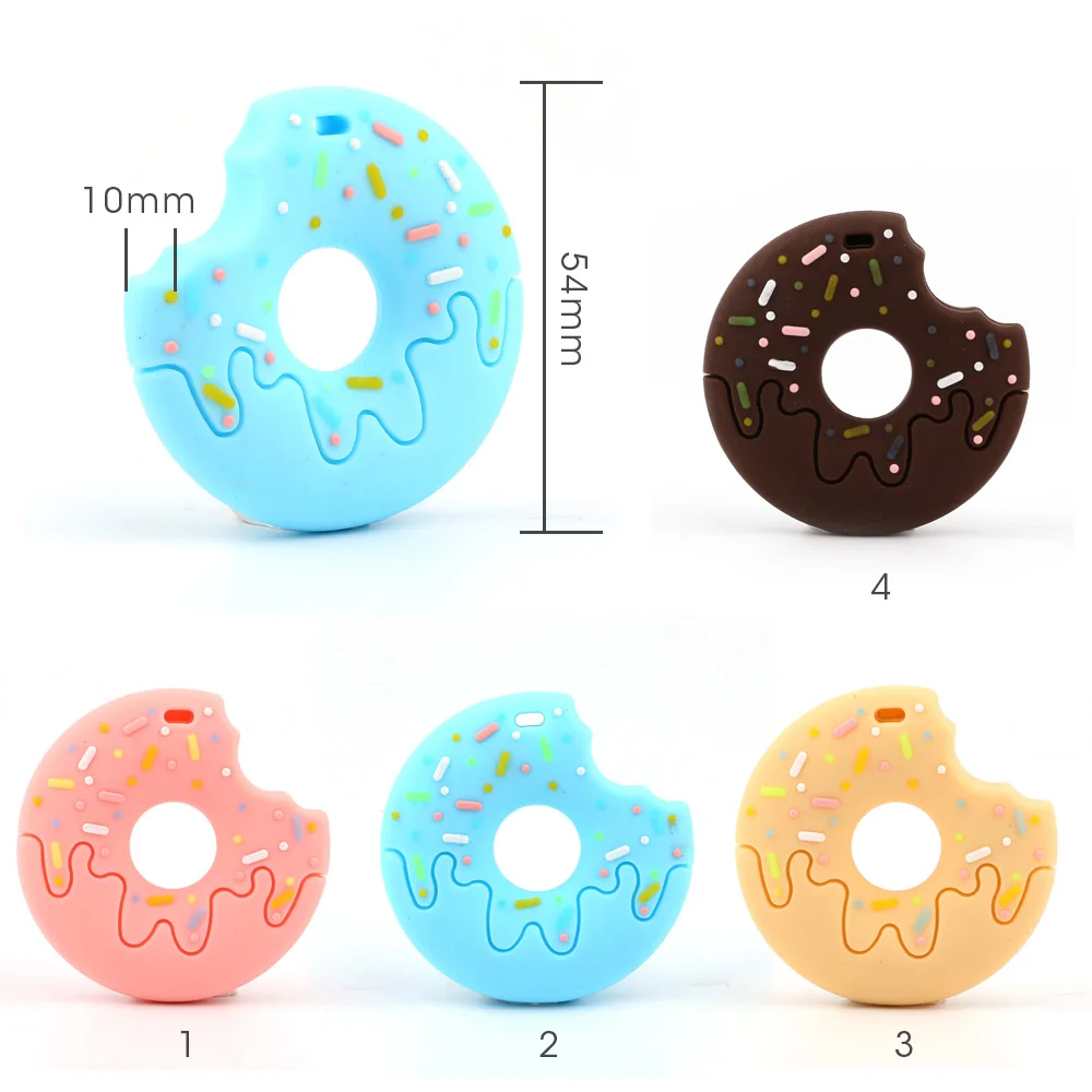 TYRY.HU-mordedor de silicona sin BPA para beb&eacute;, juguete de dentici&oacute;n para beb&eacute;, cadena de chupete de grado alimenticio, accesorios DIY, 1 unidad-2