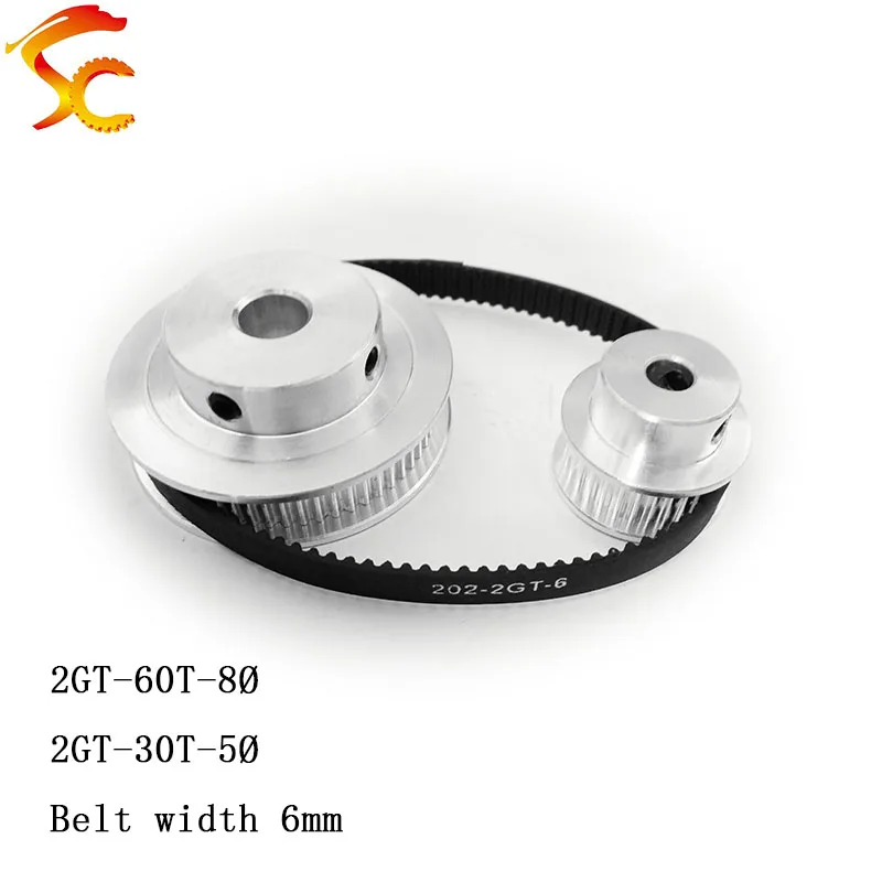 Высокое качество шкив зубчатой ленты GT2 60 зубьев 30 уменьшение зуба 2:1/1:2