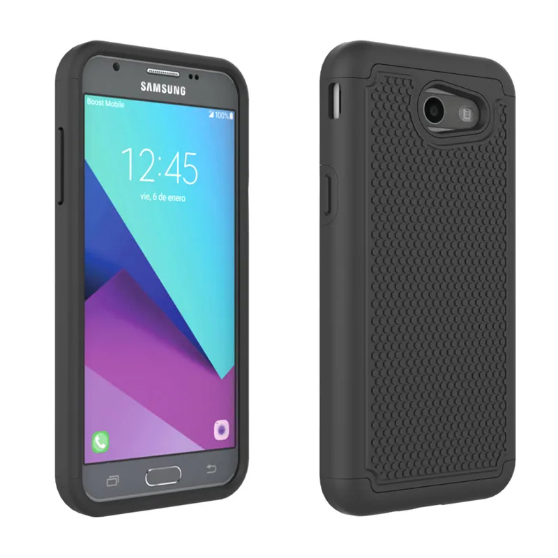 Чехол для Samsung Galaxy J3 2017 Появляются J327P Случаях Heavy Duty броня Двойной Защитник Резина