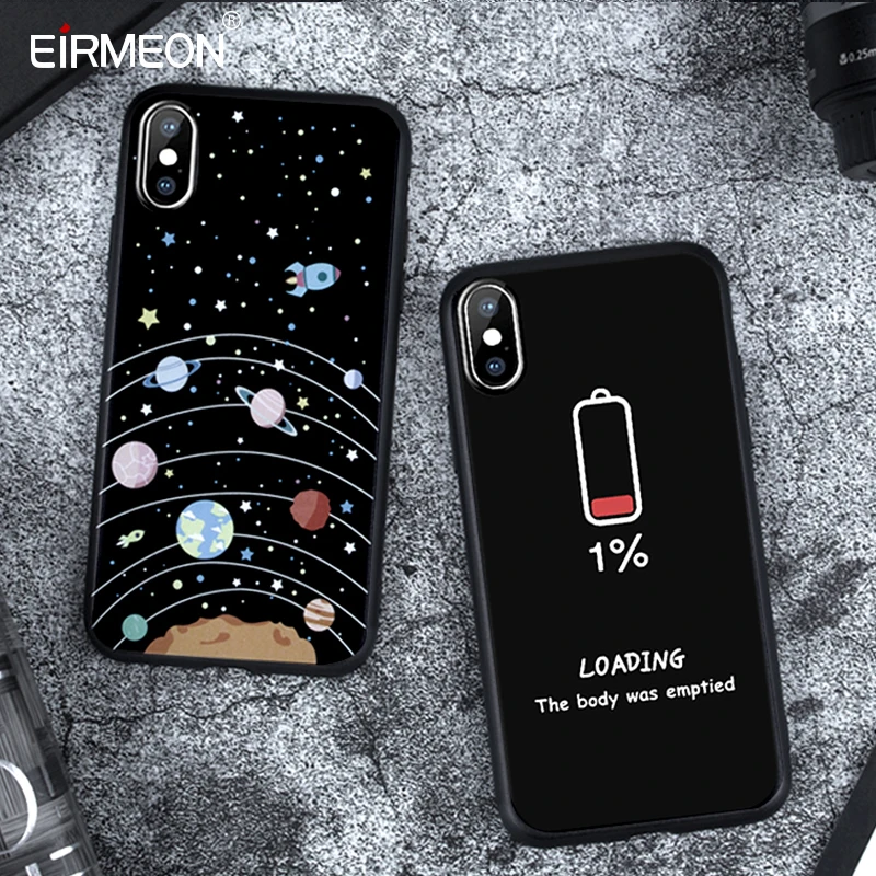 Силиконовый матовый чехол для iPhone XS 6 6S Plus 7 8 мягкий черный из ТПУ с абстрактным