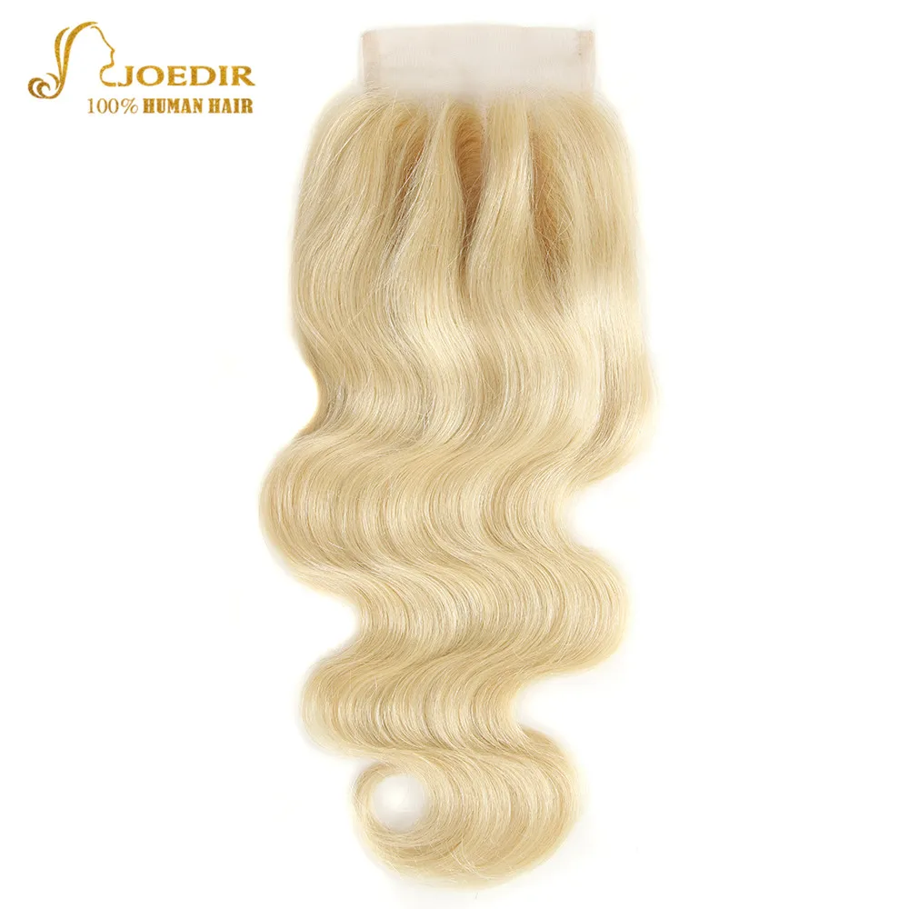 Бразильские объемные волнистые пучки волос с закрытием 613 светлые пучки с закрытием разноцветные шиньоны с закрытием Joedir волосы