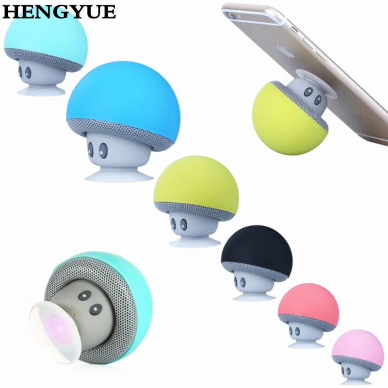 20pcs Mini Bluetooth Speaker Mushroom with Mic Suction Cup Stereo Subwoofer portable speakers mp3 bluetooth receiver for xiaomi |