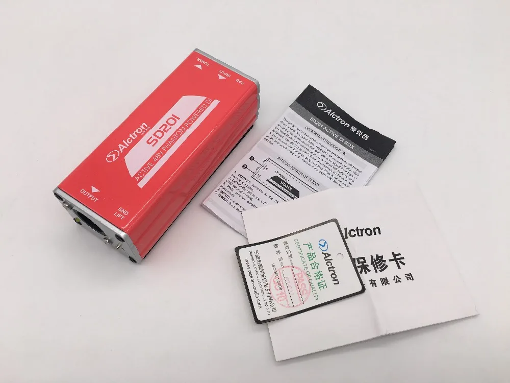 ALCTRON SD201 active 48V phantom powered DI box для записи гитары и сценического представления, акустической и электрической гитары