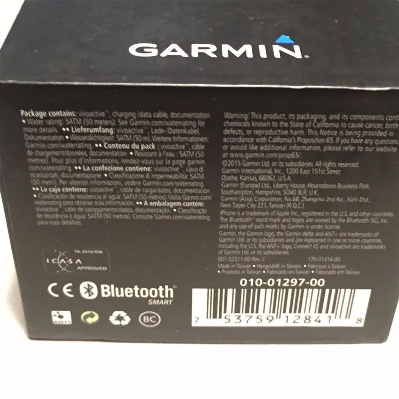 Часы Garmin VivoActive HR с пульсометром черные стандартный размер 010 01605 03 для езды на