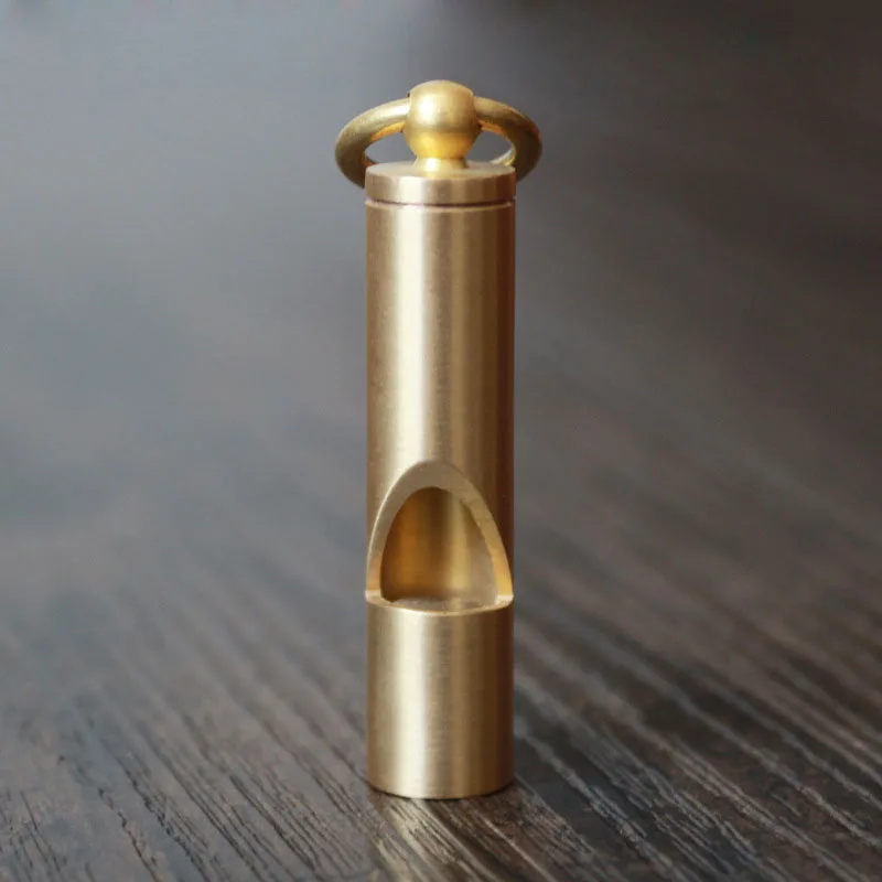 Брелок винтажный латунный свисток громкий уличный для кемпинга поездов