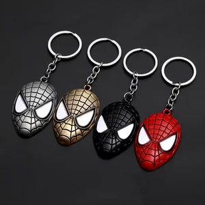 SpiderMan Alloy keychain Action Figure Keychain Vintage Classic Mask Metal keyring Spider-Man Pendants kids birthday toys